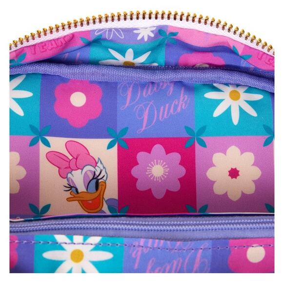 Daisy Duck 85th Anniversary Nylon Sling Crossbody Bag with Coin Bag NWT - Picture 8 of 8
